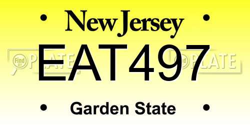 EAT497 New Jersey License Plate
