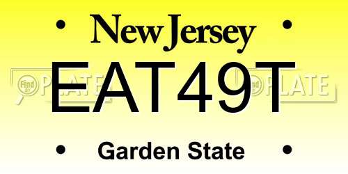 EAT49T New Jersey License Plate
