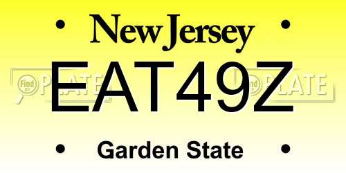 EAT49Z New Jersey License Plate