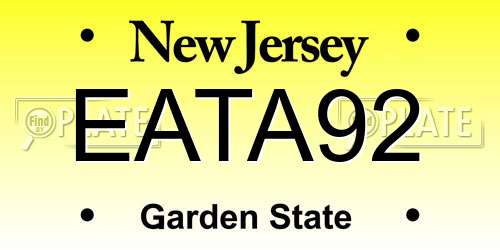 EATA92 New Jersey License Plate