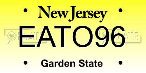 EATO96 New Jersey License Plate