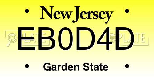 EB0D4D New Jersey License Plate