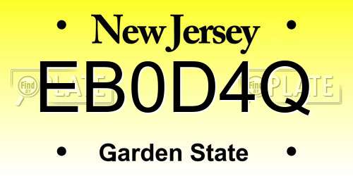 EB0D4Q New Jersey License Plate
