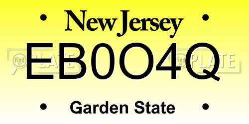 EB0O4Q New Jersey License Plate
