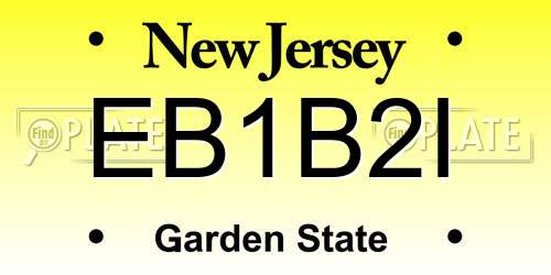 EB1B2I New Jersey License Plate