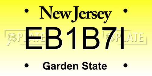 EB1B7I New Jersey License Plate