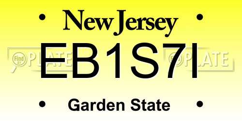 EB1S7I New Jersey License Plate