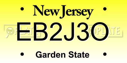 EB2J3O New Jersey License Plate