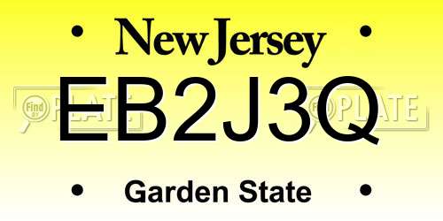 EB2J3Q New Jersey License Plate