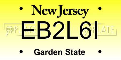 EB2L6I New Jersey License Plate