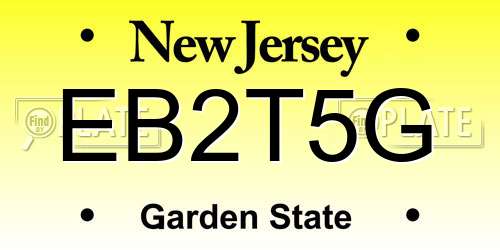 EB2T5G New Jersey License Plate