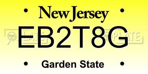 EB2T8G New Jersey License Plate