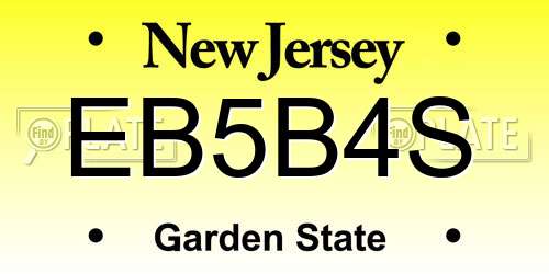 EB5B4S New Jersey License Plate