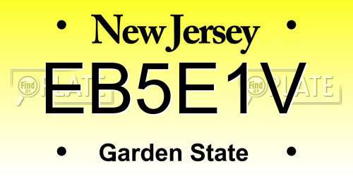 EB5E1V New Jersey License Plate