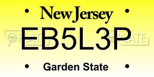 EB5L3P New Jersey License Plate