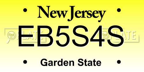 EB5S4S New Jersey License Plate