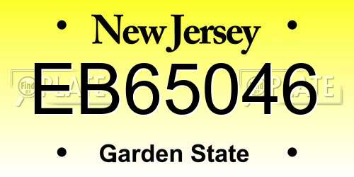EB65046 New Jersey License Plate