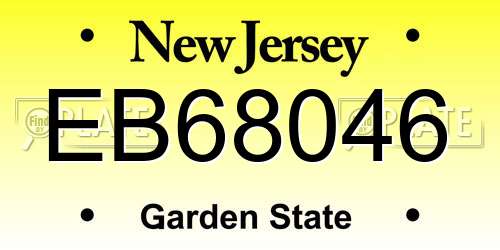 EB68046 New Jersey License Plate