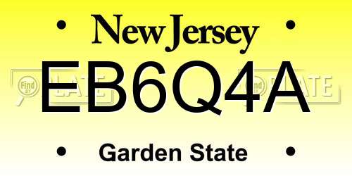 EB6Q4A New Jersey License Plate