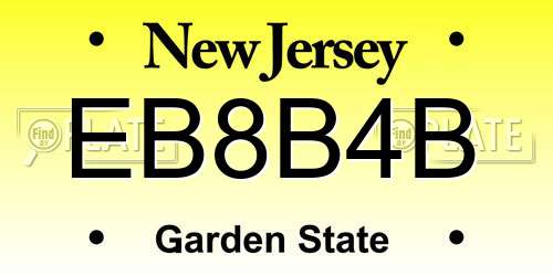 EB8B4B New Jersey License Plate