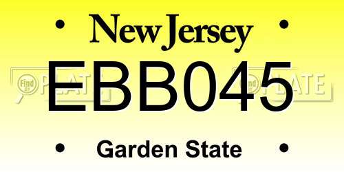 EBB045 New Jersey License Plate