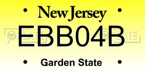 EBB04B New Jersey License Plate