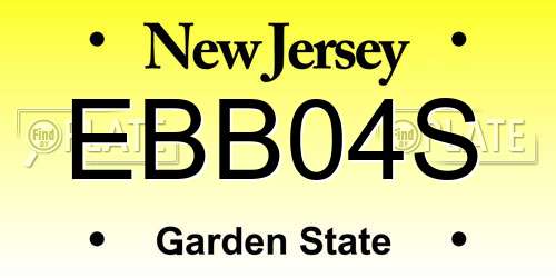 EBB04S New Jersey License Plate