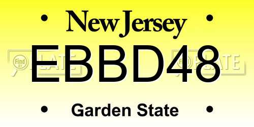 EBBD48 New Jersey License Plate