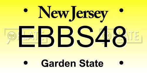 EBBS48 New Jersey License Plate