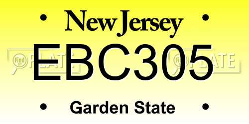EBC305 New Jersey License Plate
