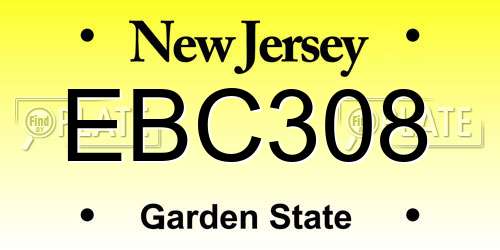 EBC308 New Jersey License Plate