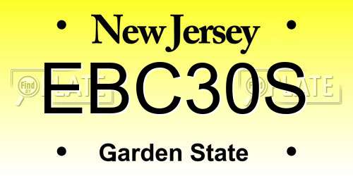 EBC30S New Jersey License Plate