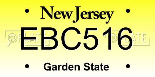 EBC516 New Jersey License Plate