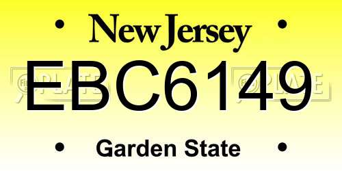 EBC6149 New Jersey License Plate