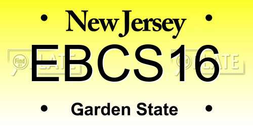 EBCS16 New Jersey License Plate