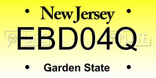 EBD04Q New Jersey License Plate