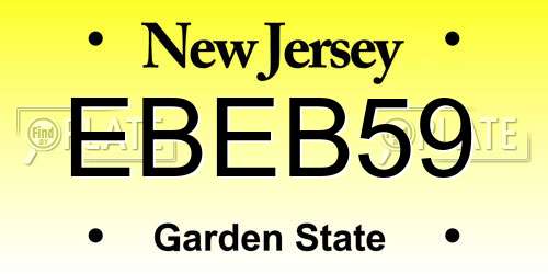 EBEB59 New Jersey License Plate