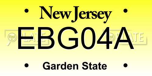 EBG04A New Jersey License Plate