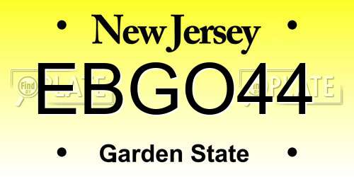 EBGO44 New Jersey License Plate