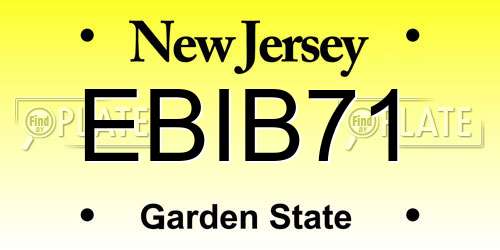 EBIB71 New Jersey License Plate