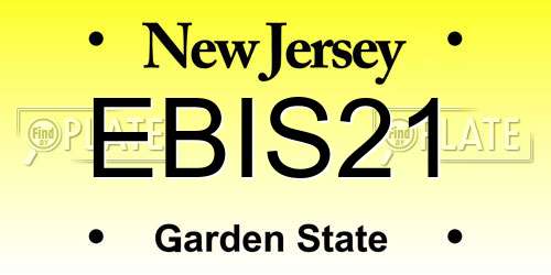 EBIS21 New Jersey License Plate