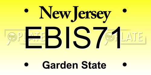 EBIS71 New Jersey License Plate
