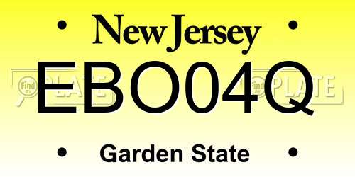 EBO04Q New Jersey License Plate