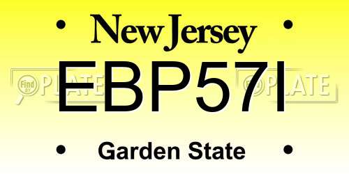 EBP57I New Jersey License Plate