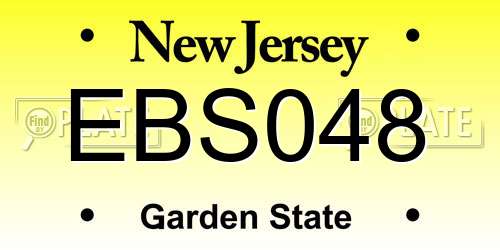 EBS048 New Jersey License Plate