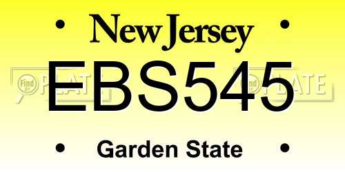 EBS545 New Jersey License Plate