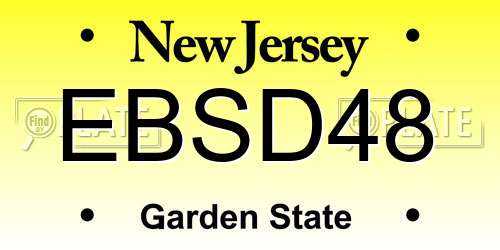 EBSD48 New Jersey License Plate