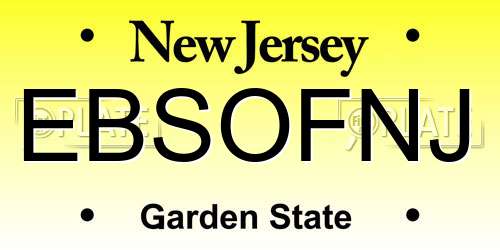 EBSOFNJ New Jersey License Plate