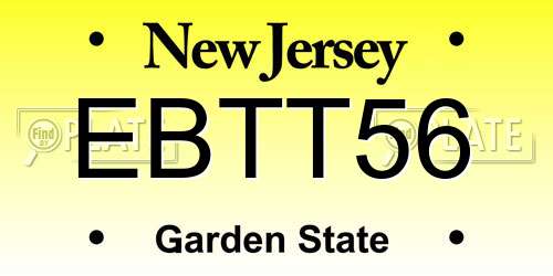 EBTT56 New Jersey License Plate
