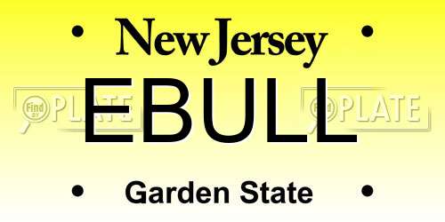 EBULL New Jersey License Plate
